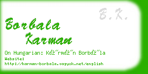 borbala karman business card